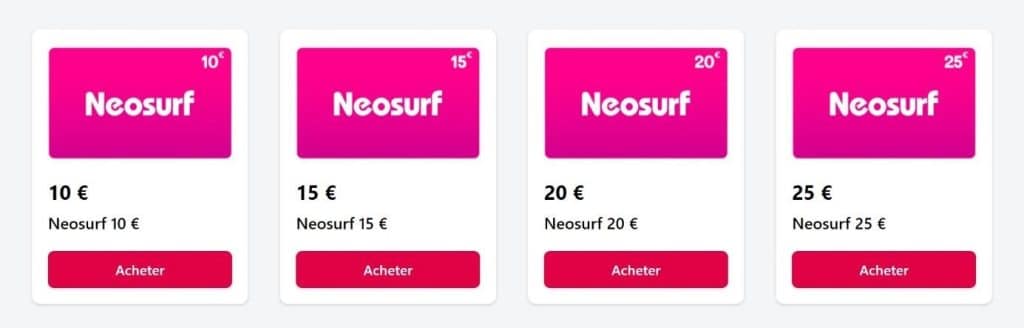 tickets Neosurf